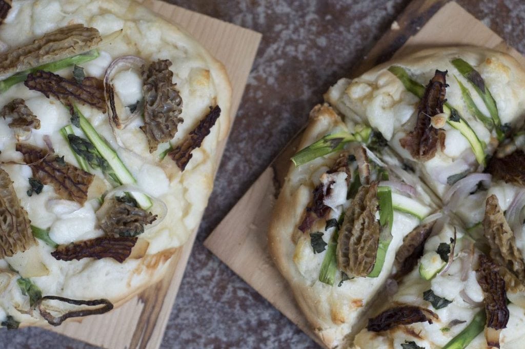 Cedar Planked Pizza with Morels Recipe Wildwood Grilling