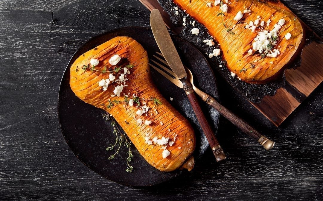 Cedar Planked Hasselback Butternut Squash