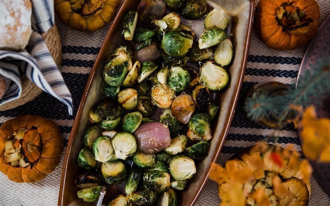 Alder Planked Brussel Sprouts with Shallots and Lemon