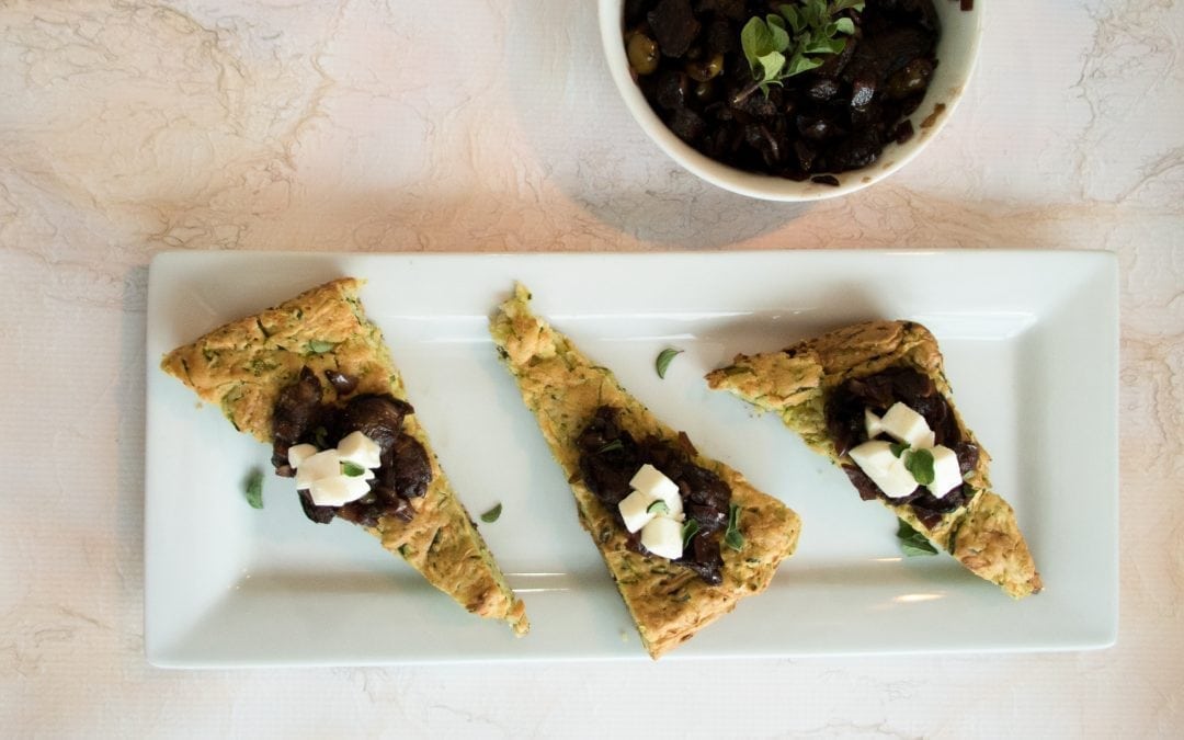 Cedar Planked Caponata with Zucchini Bread and Fresh Mozzarella