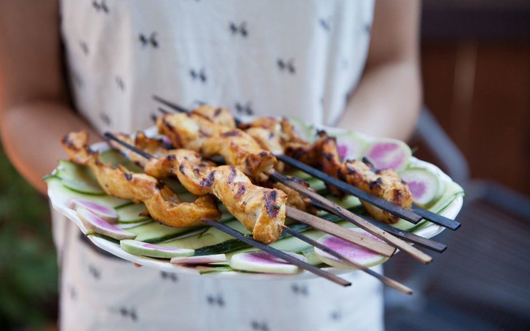 Thai Chicken Skewers with Peanut Sauce