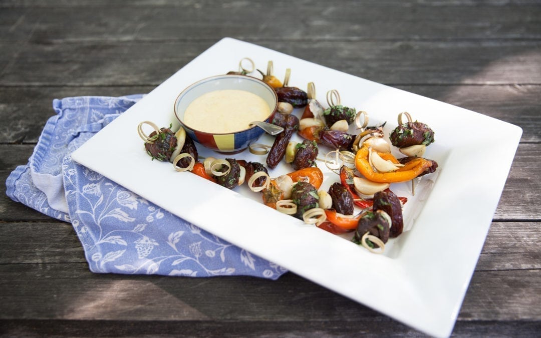 Cedar Planked Mushrooms, Garlic, and Dates