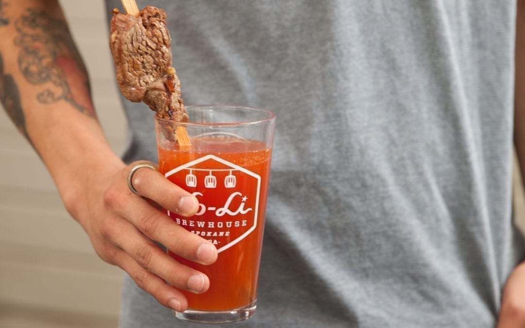 Cherry Smoked Red Beer with Beef Skewer