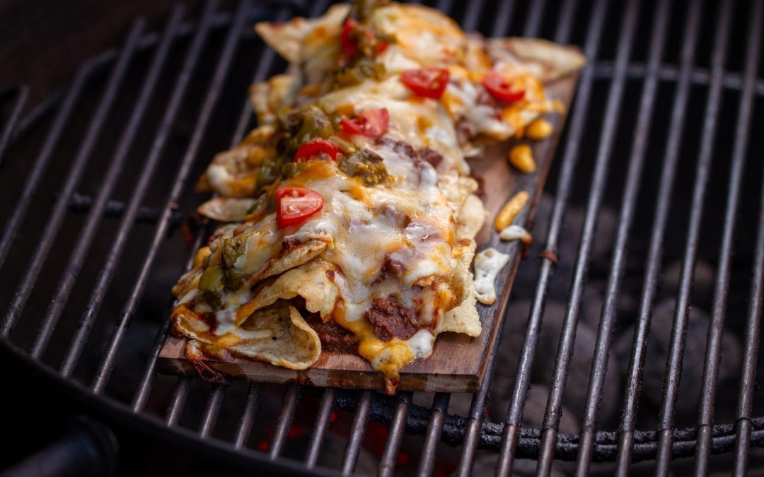 Hickory Planked Chili Nachos