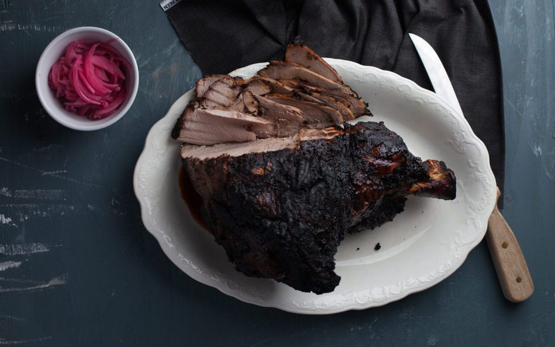 Cuban Style Smoked Pork Leg with Pickled Onions