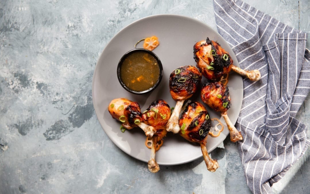Hickory Smoked Chicken Lollipops with Honey Habanero Sauce