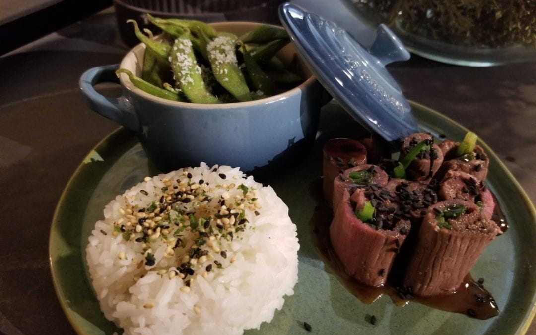 Cedar Wrapped Venison Negimaki